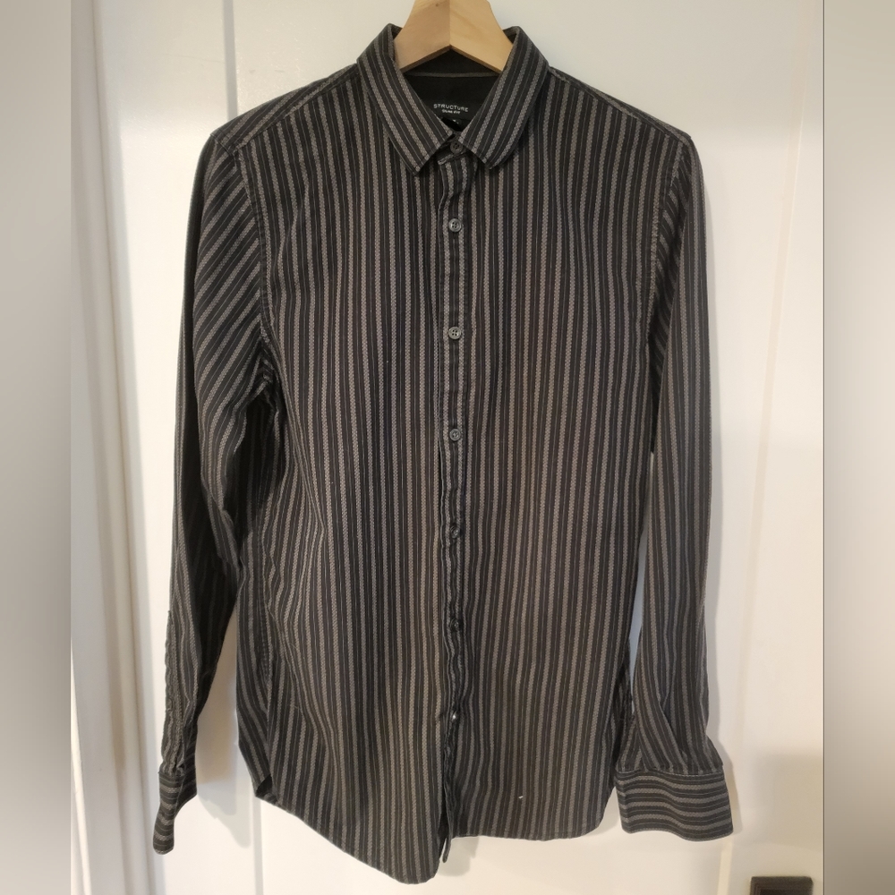 Structure slim fit small striped shirt - Picture 5 of 5